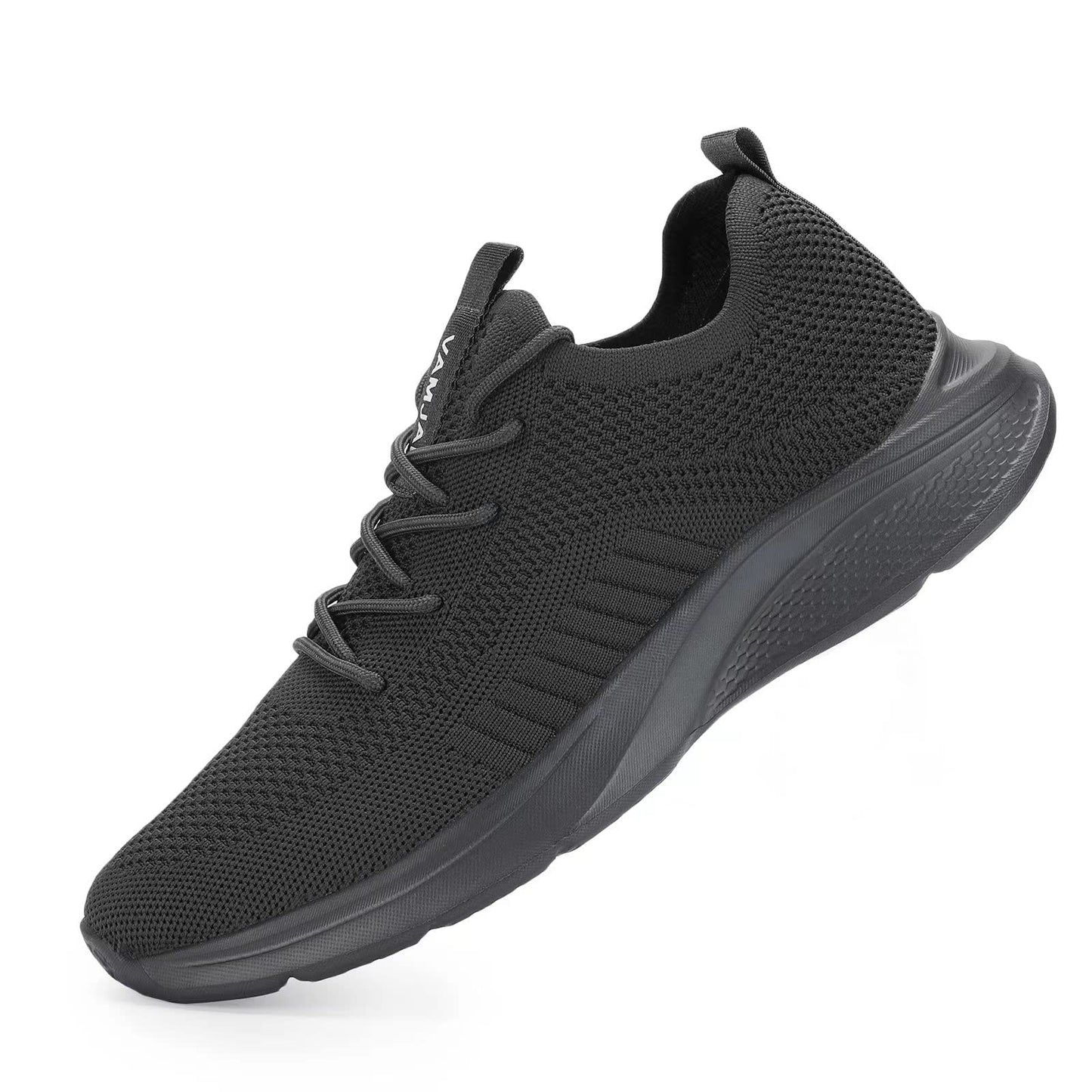 VAMJAM Men's Running Shoes Fashion Sneakers Lightweight Breathable Flying Knitting Lace Up Mesh Walking Shoes Workout Casual Sports Shoes Allgrey Size 9.5