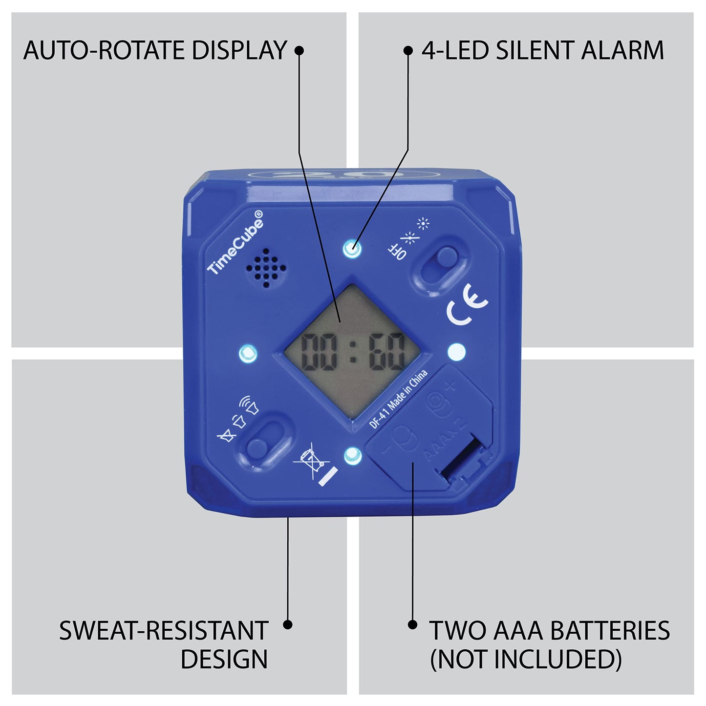 Time Cube Plus Preset Timer for HIIT Workouts, Fitness and Exercise Routines, Cardio and Cross Fit Countdowns, Blue, 10, 20, 30 and 60 Seconds