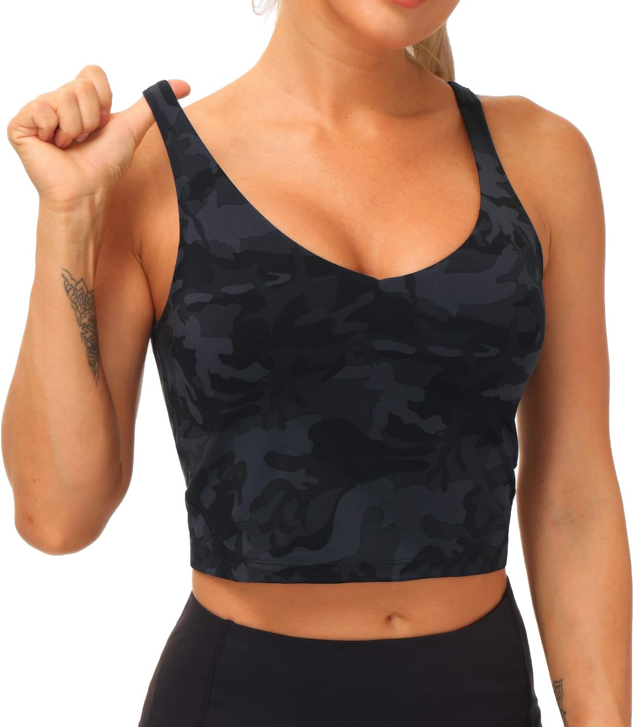 Womens' Sports Bra - Longline Wirefree Padded for Medium Support | Comfortable Fit