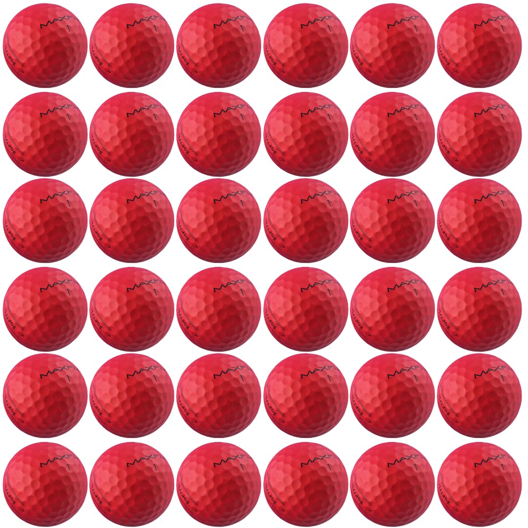 Maxfli SoftFli Golf Balls – 36-Pack Matte Red | Soft Feel Low Compression Golf Balls for Distance & Control | Durable Ionomer Cover | Ideal for Beginners & Recreational Golfers