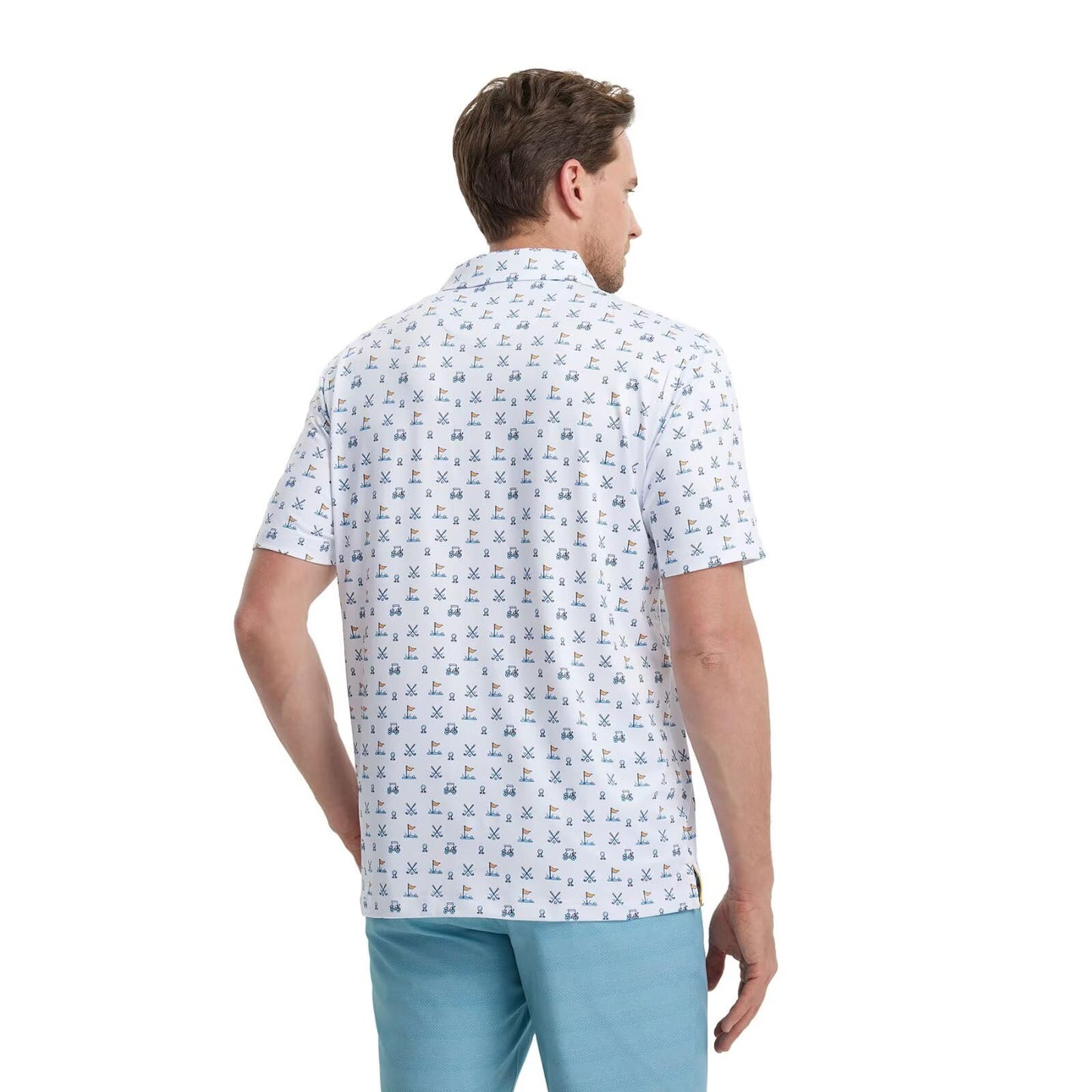 M MAELREG Polo Shirts for Men Quick Dry Fit Short Sleeve Performance Moisture Wicking Print Men’s Golf Shirts