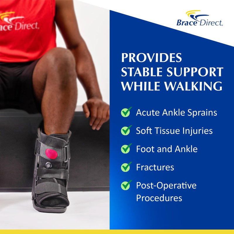 Brace Direct Air CAM Fracture Boot for Foot and Ankle Injuries Post Op Recovery and Sprains - Short Orthopedic Walking Boot (US SHOE: Men 7.5-10.5 Women 8.5-11.5)