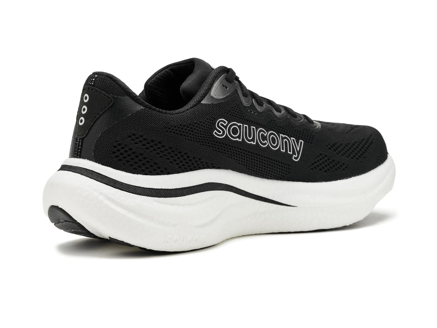 Saucony Women's Ride 19 Sneaker, Black/Silver, 8.5