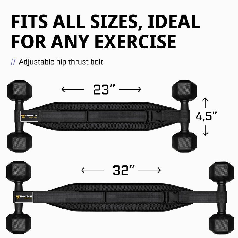 Exercise Hip Thrust Belt with Slip-Resistant Padding - Easy to Use with Dumbbells, Kettlebells, or Plates - Protects Your Hips for Gym, Home Workouts, or On the Go (Black)