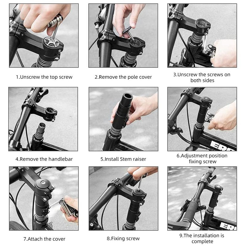 CYSKY Bike Stem Riser Bicycle Handlebar Extender 1 1/8 inch Aluminium Alloy Adjustable Handlebar Riser Adapter for Mountain Bike, Road Bike, MTB, BMX, Fixie