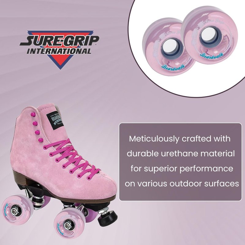 Sure-Grip Boardwalk Outdoor Roller Skating Wheels - Tea Berry