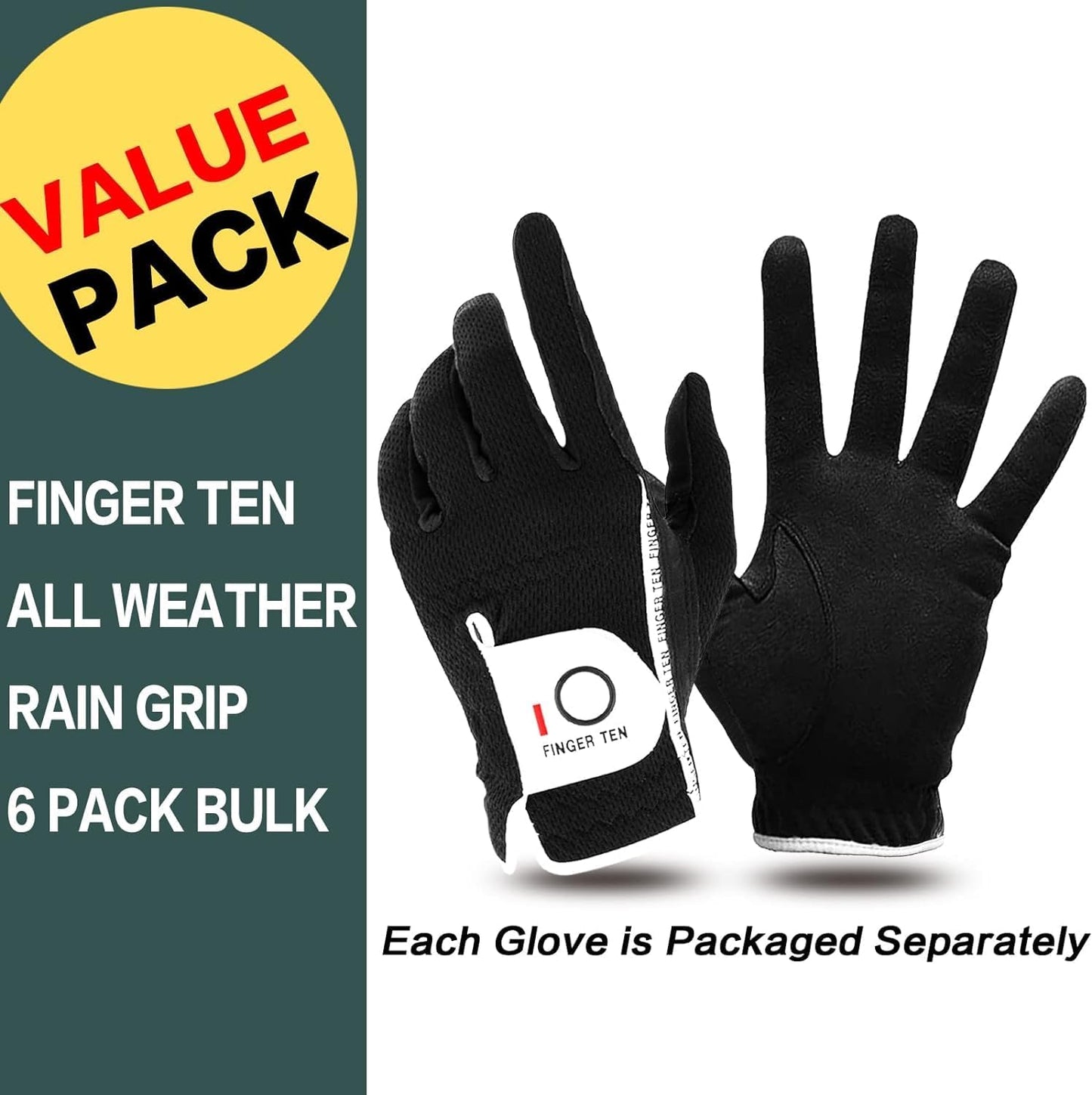 Golf Gloves for Men - All-Weather RainGrip Design | Right & Left Hand Options in Sizes S-XXXL