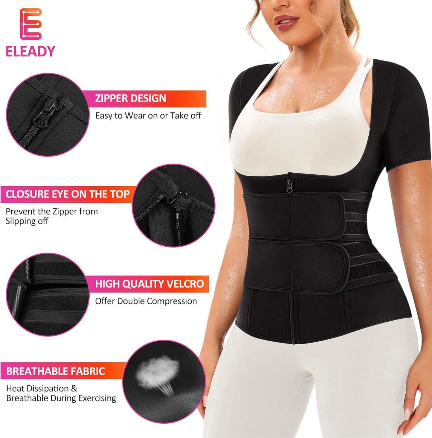 Women’s Waist Trainer Corset - Neoprene Sauna Sweat Trimmer Belt with Adjustable Tank Top | Body Shaper