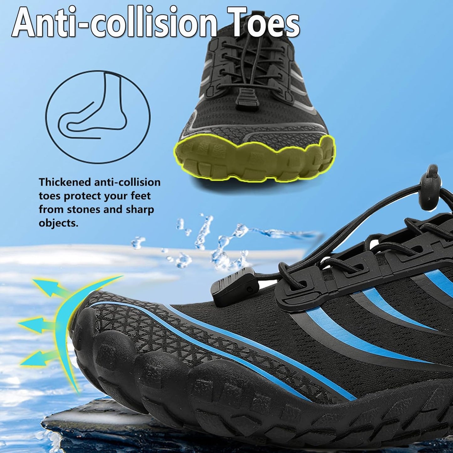 Water Shoes for Men & Women - Quick Dry Barefoot Aqua Sports Footwear | Ideal for Swimming, Beach, Hiking & Yoga