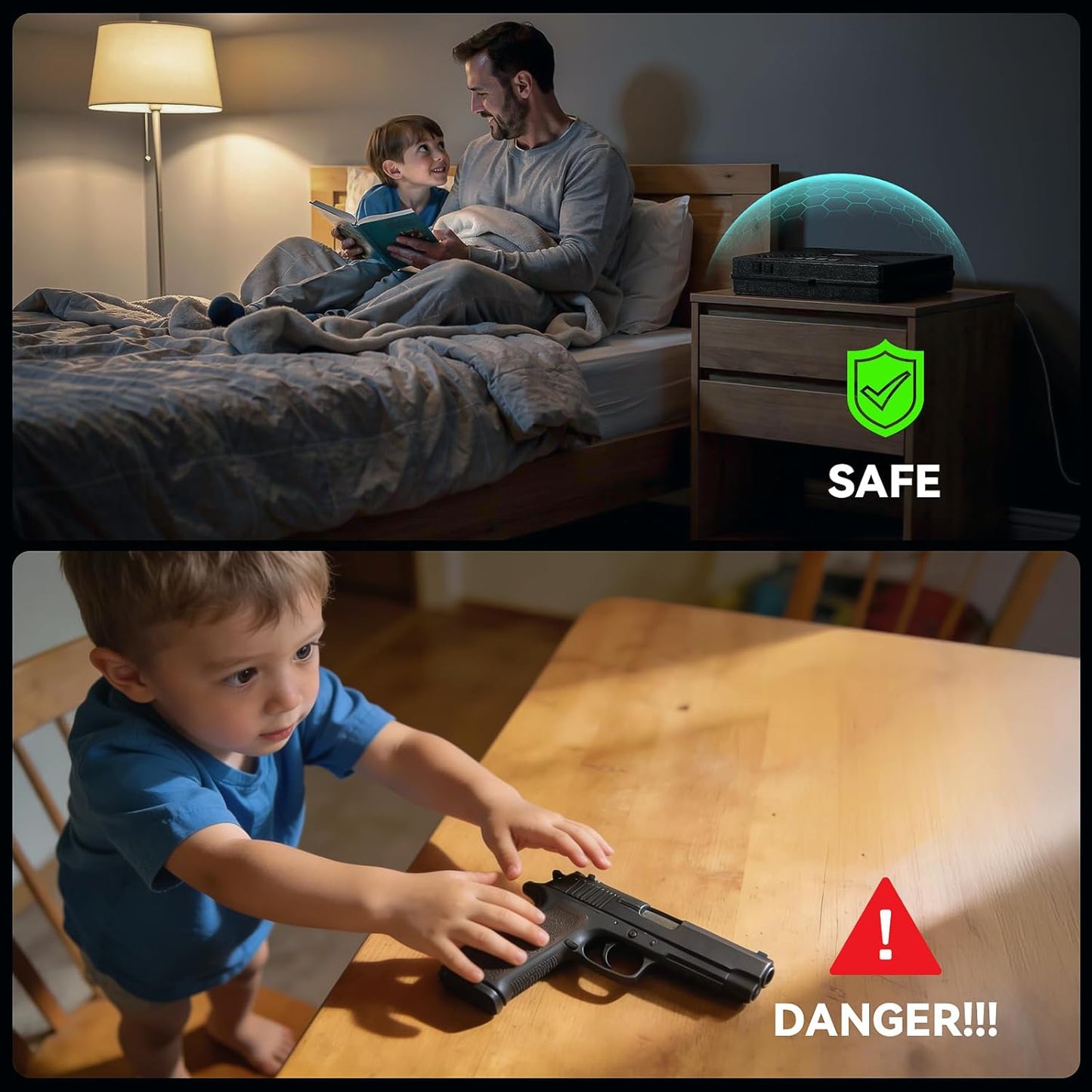 Handgun Safe - Quick Access Mechanical Lock Pistol Safe | Portable Compact Lock Box for Travel, Office, Bedroom