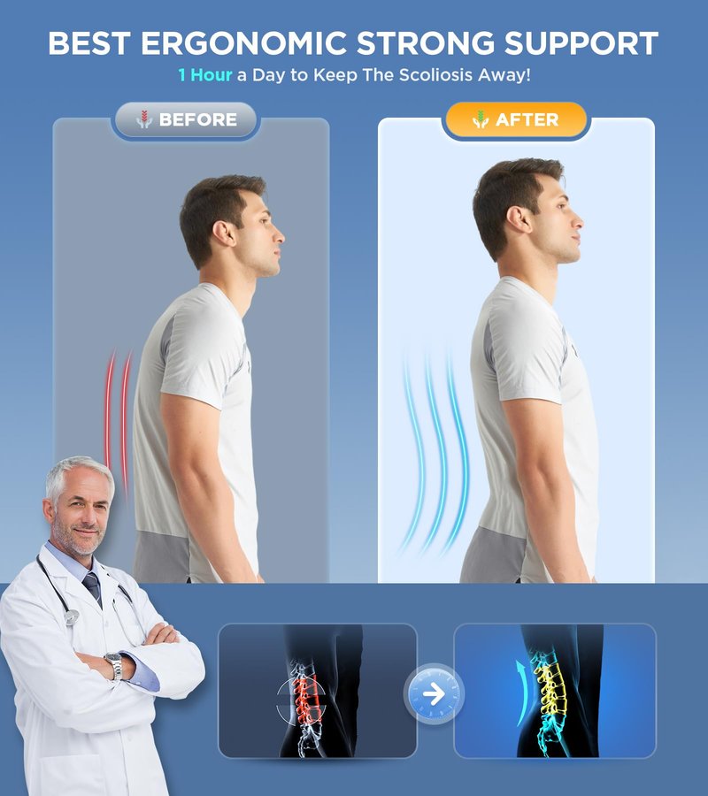 CAMRIER Back Brace for Lower Back Pain Relief with 3D Lumbar Pad, 6X Back Support Belt With Alternative Strips for Men/Women, Soft Breathable Mesh Fabric Lumbar Support for Herniated Disc, Sciatica