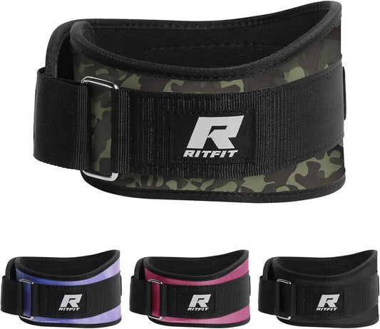RitFit Weight Lifting Belt - Durable Support for Squats & Deadlifts - 6 Inch Black/Camouflage