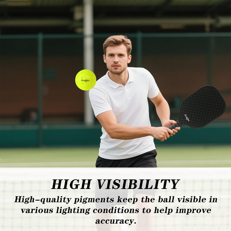 Eliwdshen Outdoor Pickleballs TPU Enhanced Crack Resistance 40 Holes 6 Packs Pickleballs USAPA Competition Balls High Bounce Durable Beginner Intermediate Advanced Practice