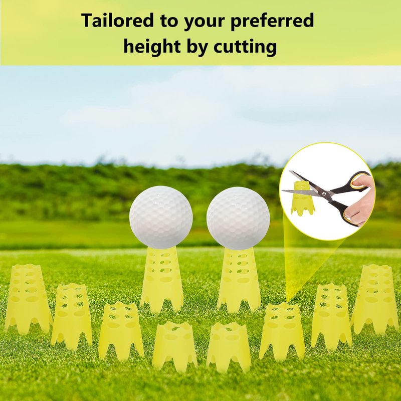 Sanchamy Golf Simulator Tees 20Pcs Plastic Golf Tees for Outdoor Indoor Home Training Practice Simulator Golf Tees Golf Mat Tees for Winter Turf Driving Range 10 Tall+10 Short+1 Mesh Bag
