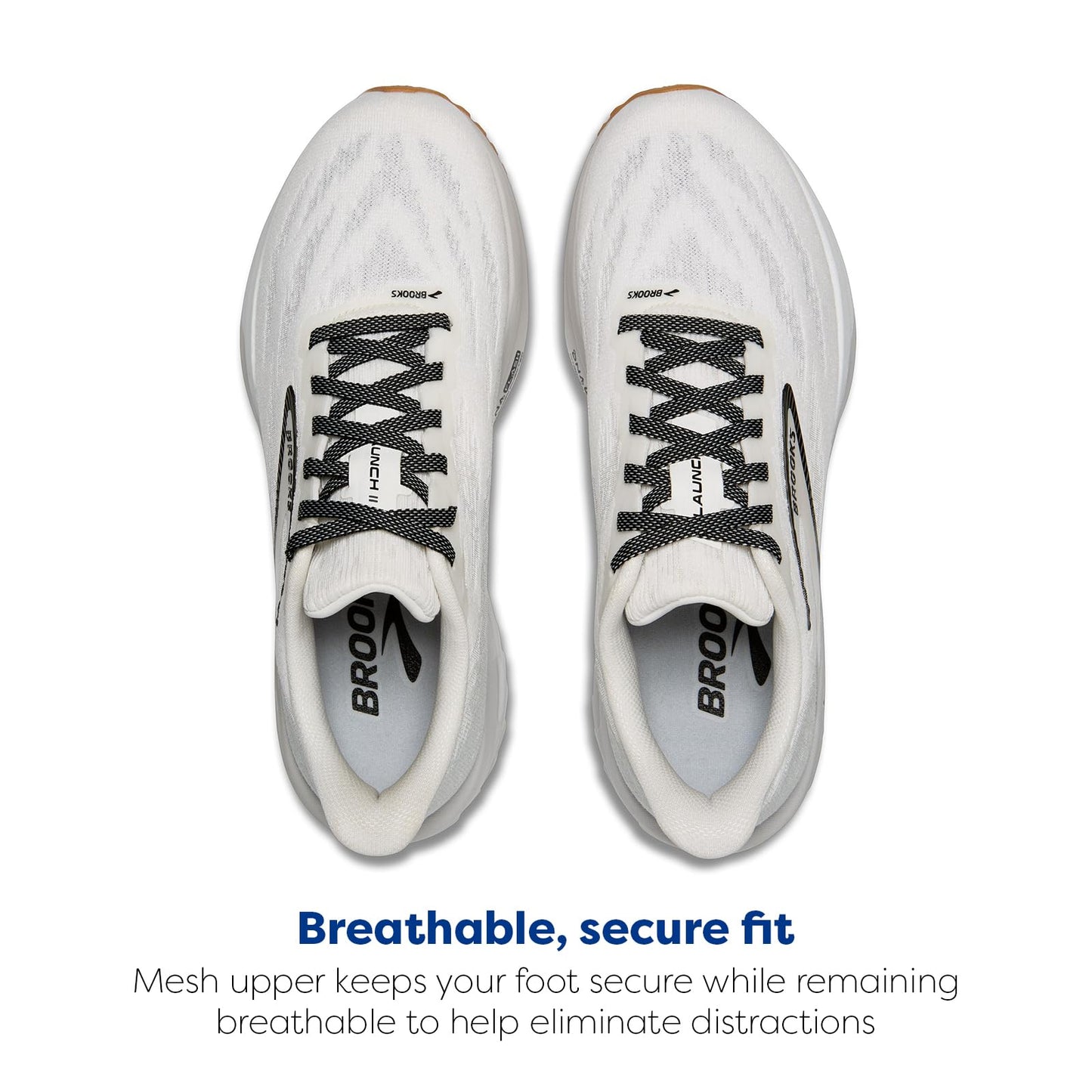 Brooks Men’s Launch 11 Neutral Running Shoe - White/Grey/Black - 8.5 Medium