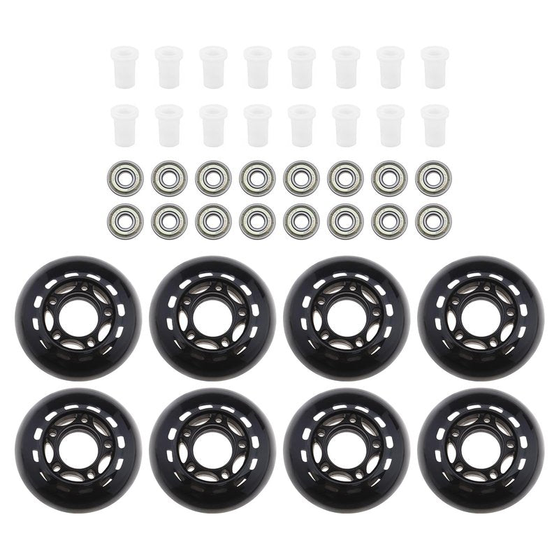eMagTech 8PCS 64mm 82A Inline Skate Wheels with Bearings ABEC-7 Roller Skating Wheels Luggage Wheels Training Wheels for Indoor Outdoor Skating