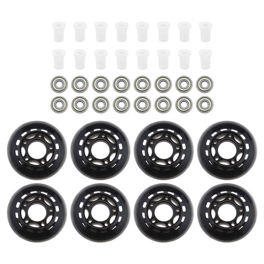 eMagTech 8PCS 64mm 82A Inline Skate Wheels with Bearings ABEC-7 Roller Skating Wheels Luggage Wheels Training Wheels for Indoor Outdoor Skating