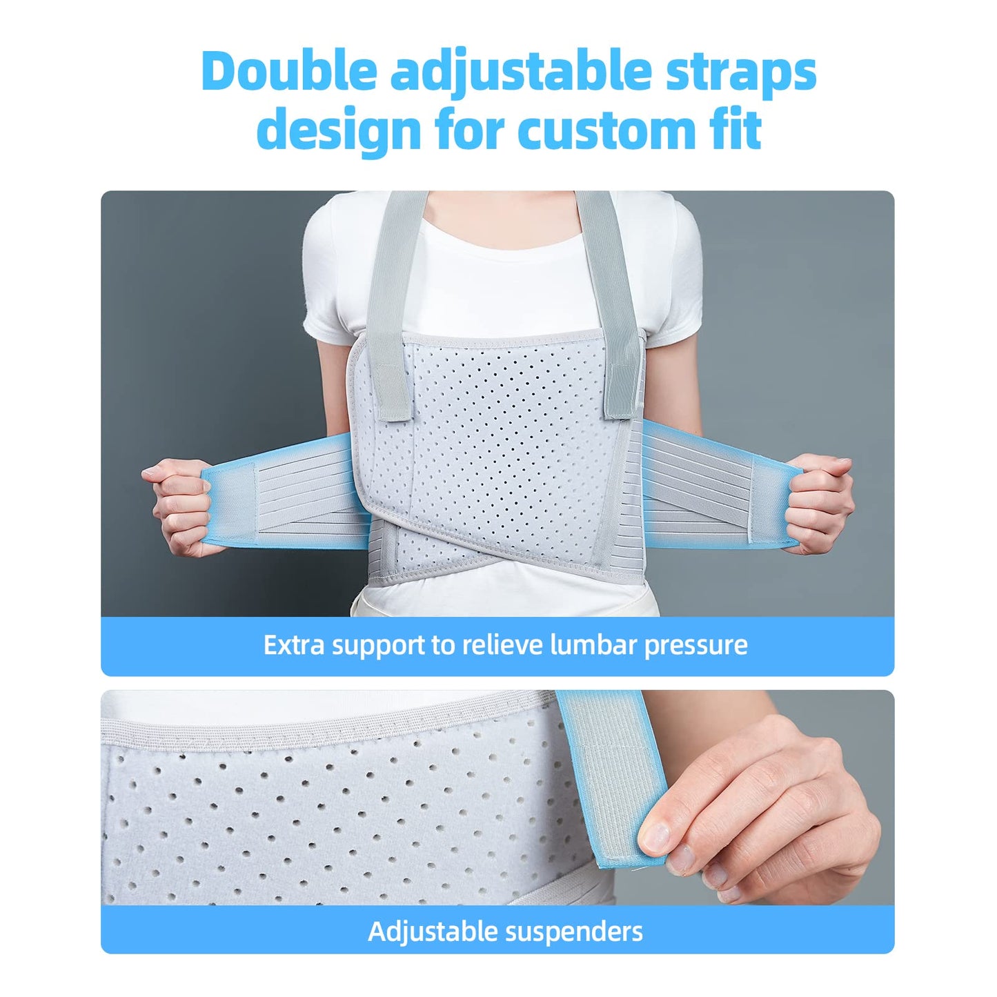 Solmyr Rib Injury Belt Chest Binder, Chest Brace Chest Compression Support Rib Bandage Wrap for Sternum Injuries, Sore or Bruised Ribs Support, Dislocated Ribs Protection, Pulled Muscle Pain
