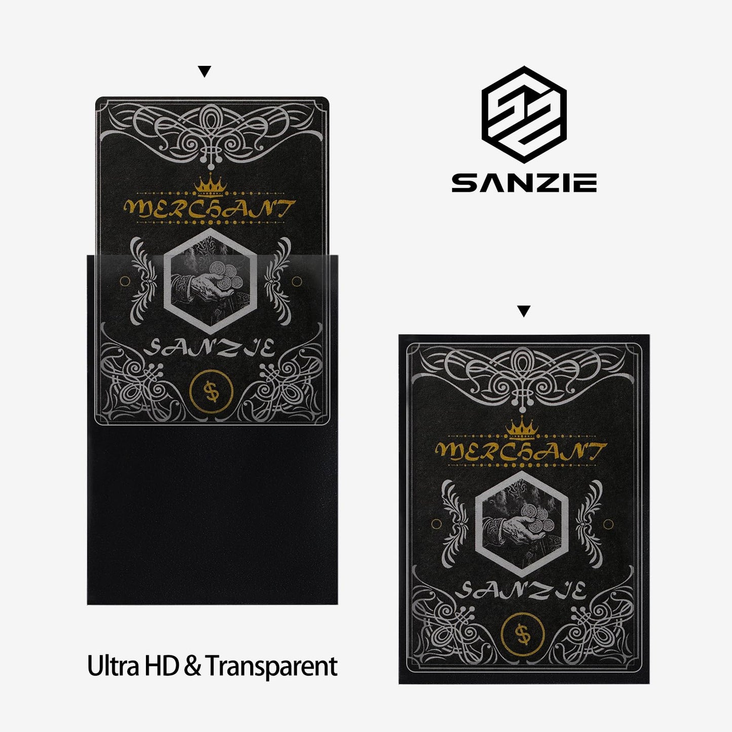 SANZIE Penny Card Sleeves Matte Card Sleeve Deck Card Protector Sleeves Trading Card Sleeve Fit for MTG, TCG, PTCG and Trading Cards 68 Count (Deep Gray)