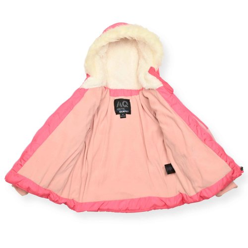Arctic Quest Little Girls Bib Snow Pants and Ski Jacket Water-Resistant Snowsuit For Kids Winter Jacket For Girls, Pink Lemonade, 5-6