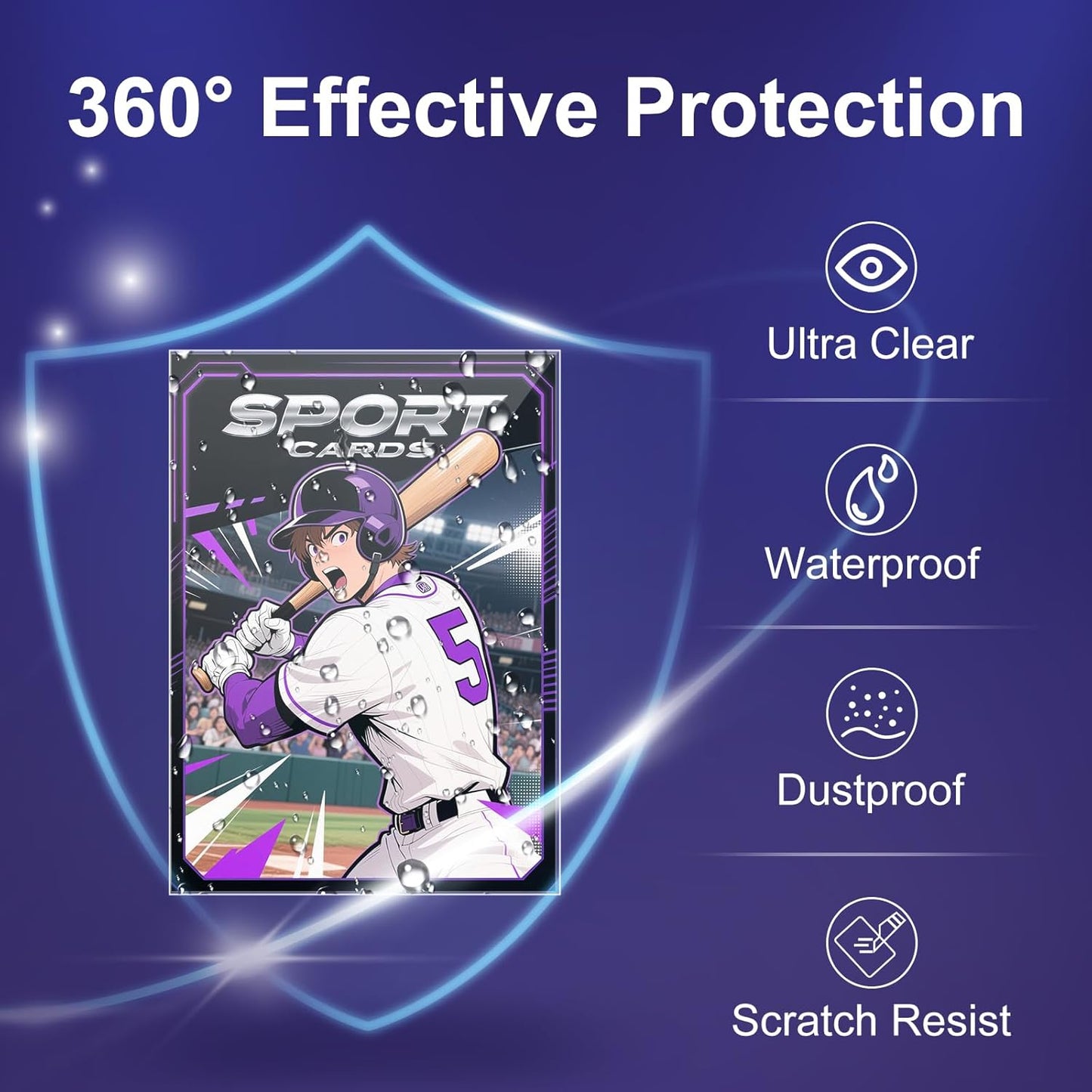 Clear Trading Card Sleeves - 200 Count Soft Plastic Protectors for MTG, TCG & Sports Cards | Standard Size