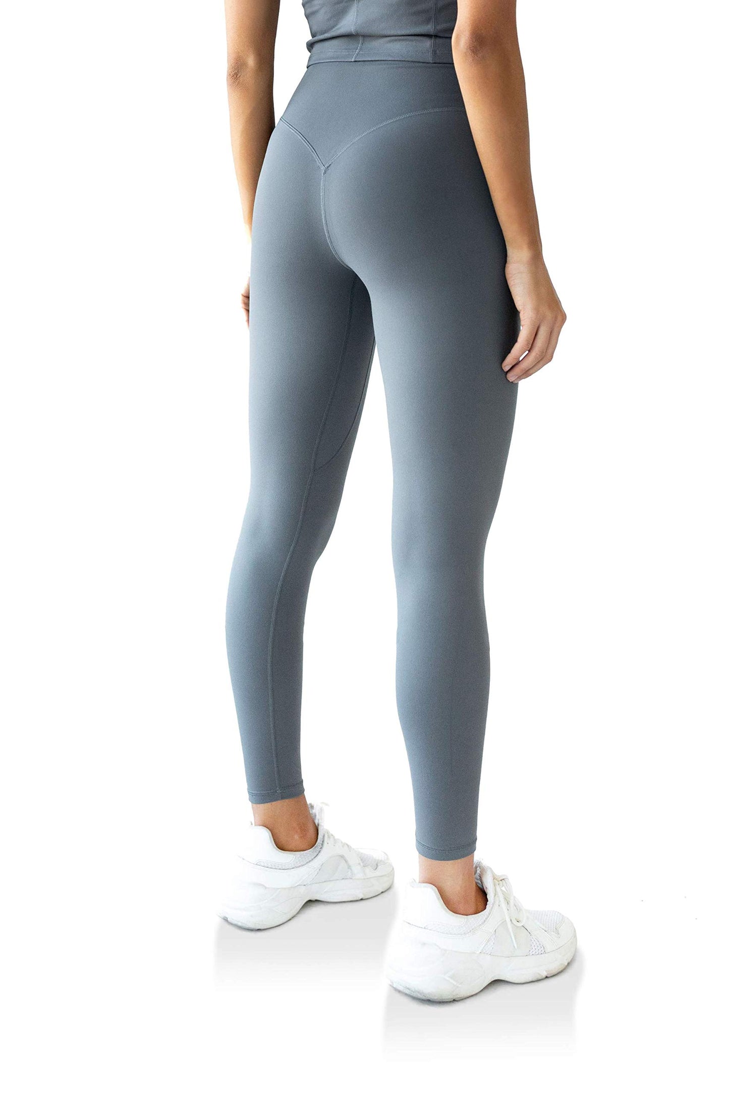 Kamo Fitness High Waisted Yoga Pants 25" Inseam Ellyn Leggings Butt Lifting Tie Dye Soft Workout Tights (Asphalt Grey, S)