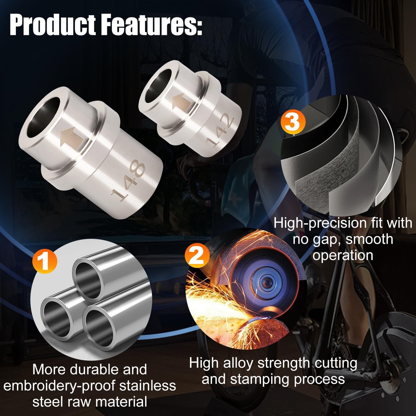 Foinwer KICKR Thru Axle Adapter Kit, Compatible with Wahoo KICKR CORE and KICKR V4 and Newer Models, Fit for WFKICKRTHRUAXLEKIT, 2026 Upgrade Stainless Steel