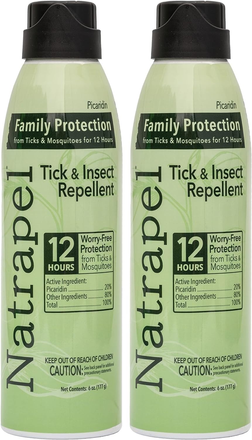 Natrapel Tick & Insect Repellent - Bug Spray with 20% Picaridin - Family Protection Against Mosquitoes, Ticks & More - Up to 12 Hours of Protection - 1 oz (4 Pack)