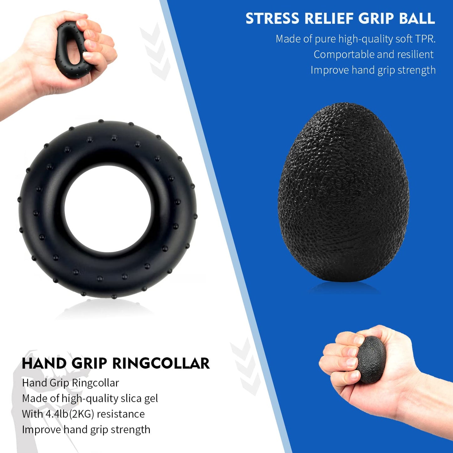 SOUFORCE Hand Grip Strengthener Kit (7 Pack), Adjustable Grip Strength Trainer, Forearm Workout Trainer, Finger & Hand Strength Exerciser for Muscle Building & Grip Strength Recovery