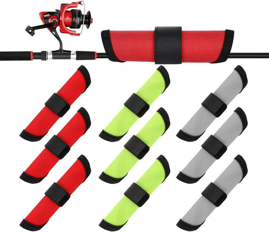 Fishing Lure Covers - 5.9" Rod Lure Wraps for Fishing Rods | Tri-Color Mixed Design