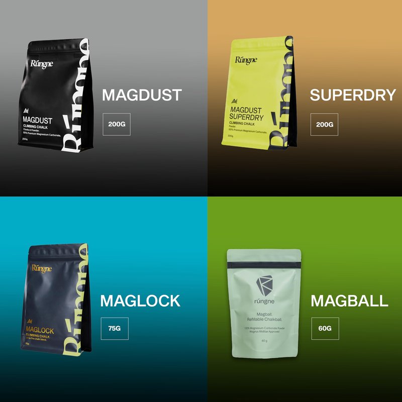 RUNGNE Magdust Chalk - Premium Sports Chalk for Rock Climbing, Bouldering, and Weightlifting - High-Performance Powder for Superior Grip Formula