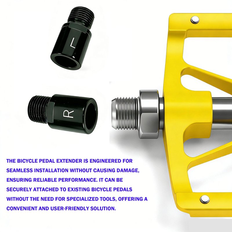 YIMOYIYA Bike Pedal Extenders,Chrome-Molybdenum Steel Pedal Extenders (1 Pair), 20mm/0.79in Extended Pedal Spacers, Compatible with Most 9/16" Threaded Pedals for SPD MT MTB BMX Road Street Bicycles