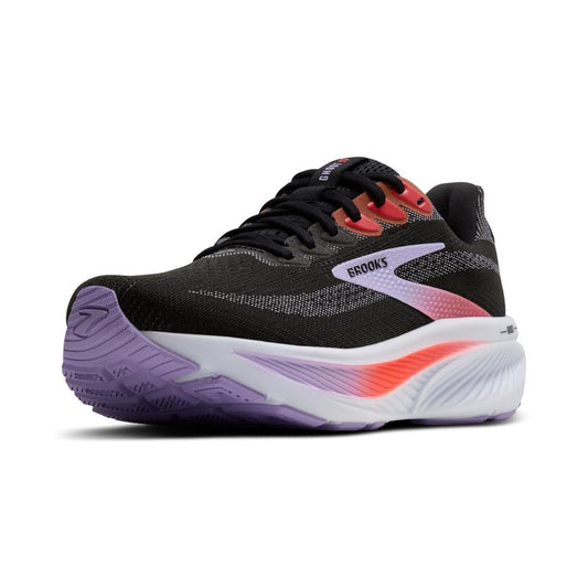 Brooks Women’s Ghost 17 Neutral Running Shoe - Black/Purple/Coral - 5 Medium