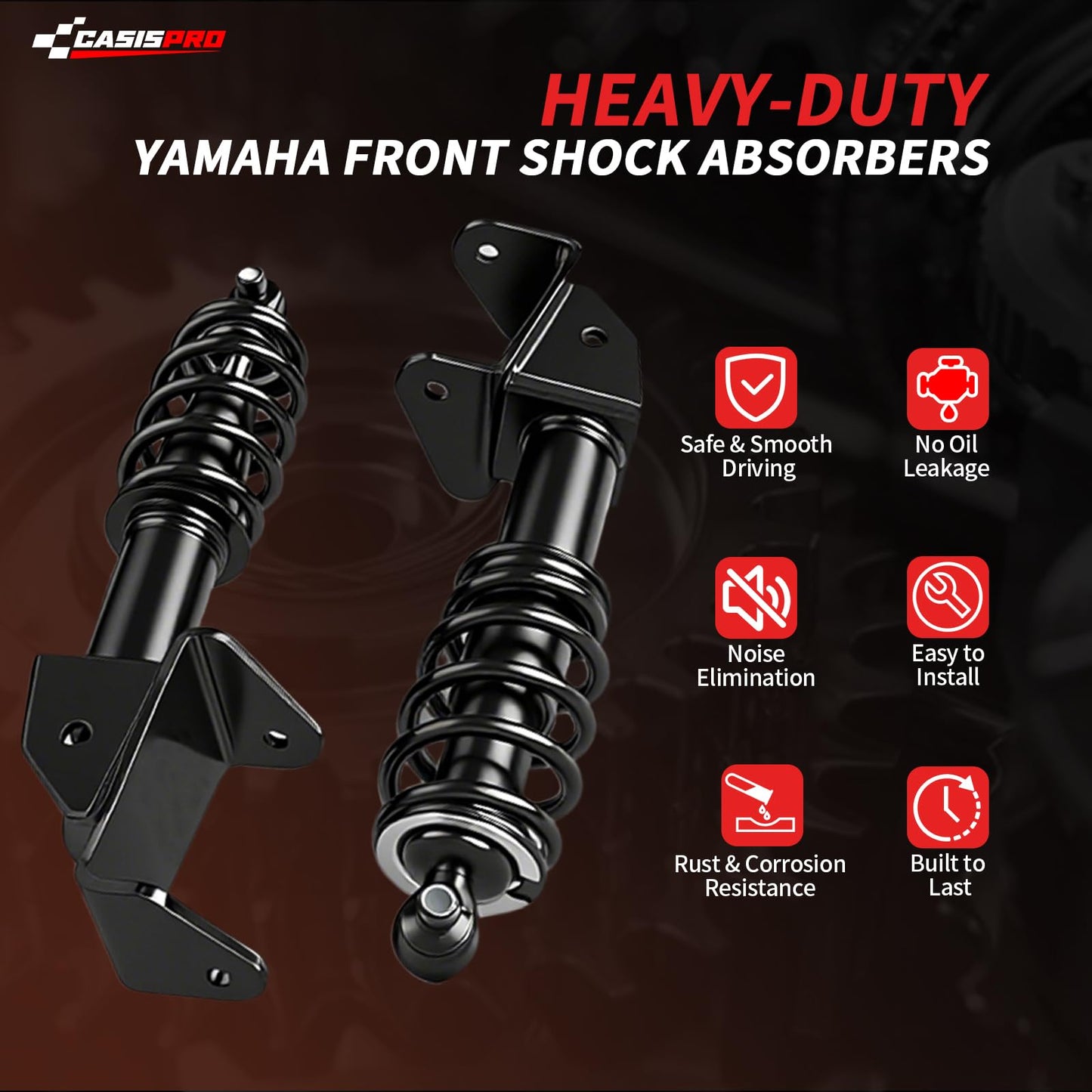 Golf Cart Front Shock Absorbers for Yamaha Drive G29 2007-2016, Yamaha G29 Shocks with Springs fit Passenger and Driver Side, OEM# JW2-F3390-00-00 JW2-F3350-00-00, 2PCS