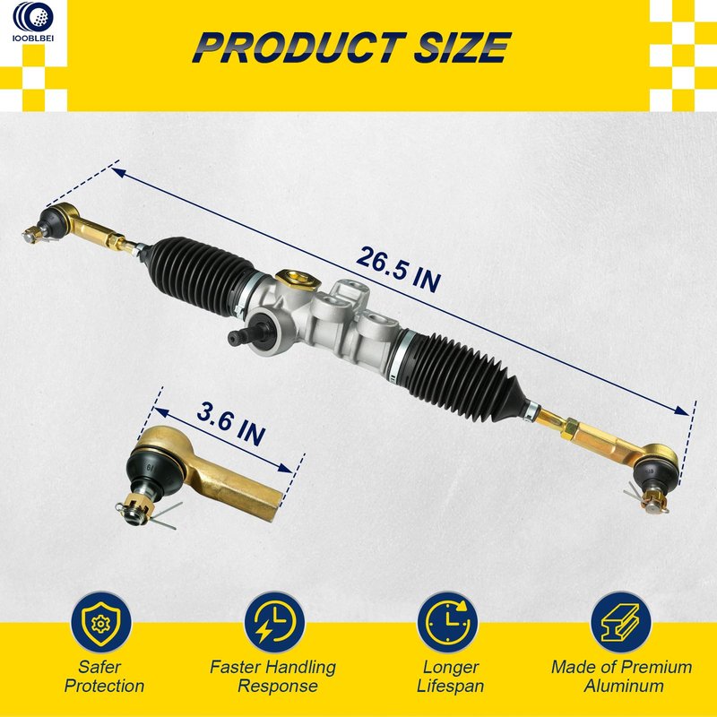 IOOBLBEI EZGO RXV Golf Cart Steering Gear Box Assembly Steering Rack fits EZGO RXV Gas & Electric Golf Carts Parts Years 2008-Up, Replace OEM# 601500, 618329