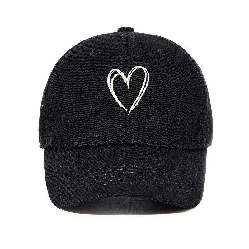 Black Baseball Cap Cute Baseball Caps for Women Men Trendy Trucker Heart Hat Ideal for Workout Golf Running