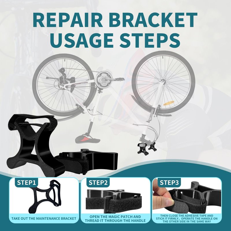 MOOYIYAN Portable Repair Stand,For Bicycles,eBikes,Compatible w All Electric Bikeswith Maintenance Bracket,Pry Bar,Cushion Cover, Black,Carrying Case,Absorbent Cloth,Waterproof Seat Cover
