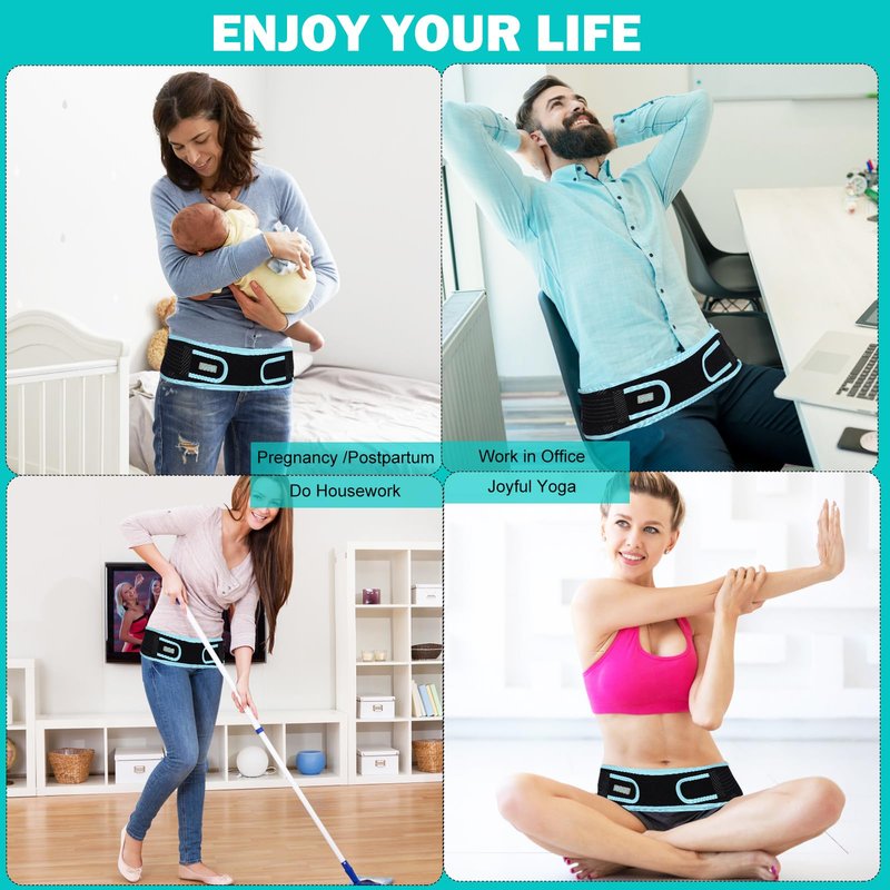 Sacroiliac Hip Belt With Double 3D Pad for Women and Men，With Anti Slip Strips Adjustable Pelvic Support Belt for Sciatica, Pelvis, Lumbar & Nerve Pain Si Joint Dysfunction Trochanter brace(Regular)