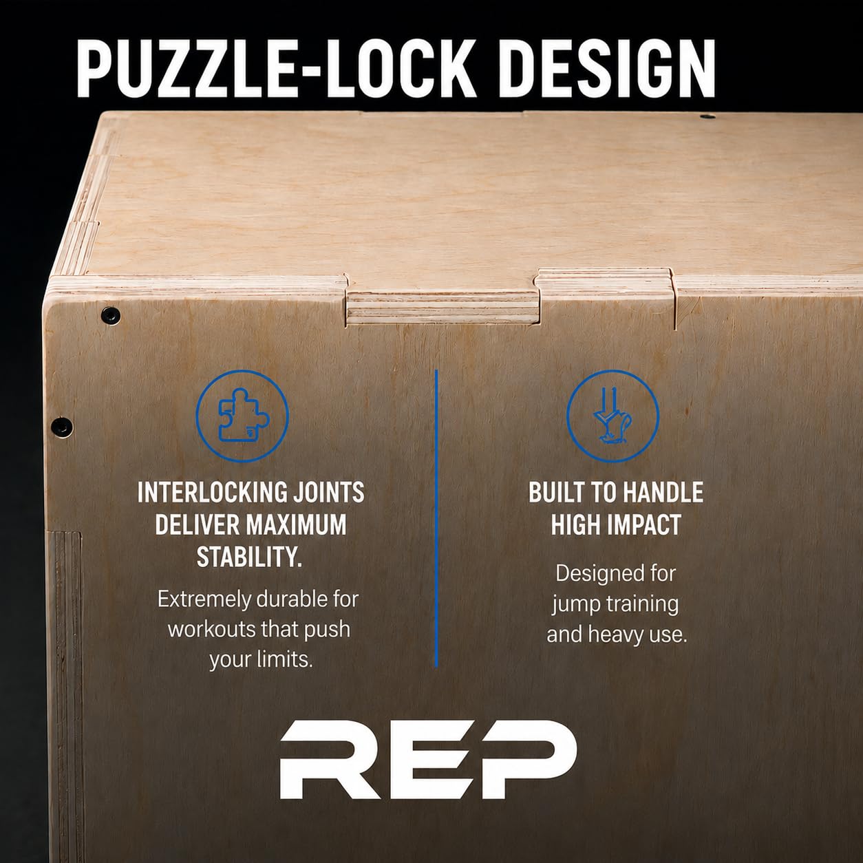REP Plyometric Wood Jump Box | Strength Training | 16/14/12 Wooden Step Platforms | Gym & Sports Workouts | Fitness, Exercise, Physical Therapy Equipment | Pro Conditioning Tool