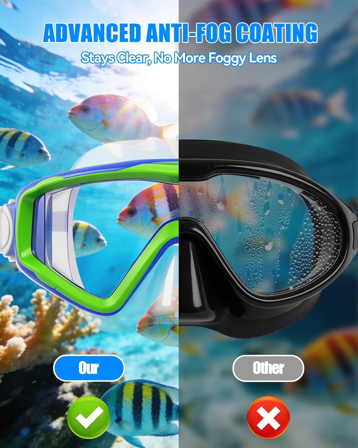 Aegend Swim Goggles for Adults Kids - 220°Wide View Anti-Fog Goggles with Mesh Bag for Indoor Outdoor Pool Beach Swimmming