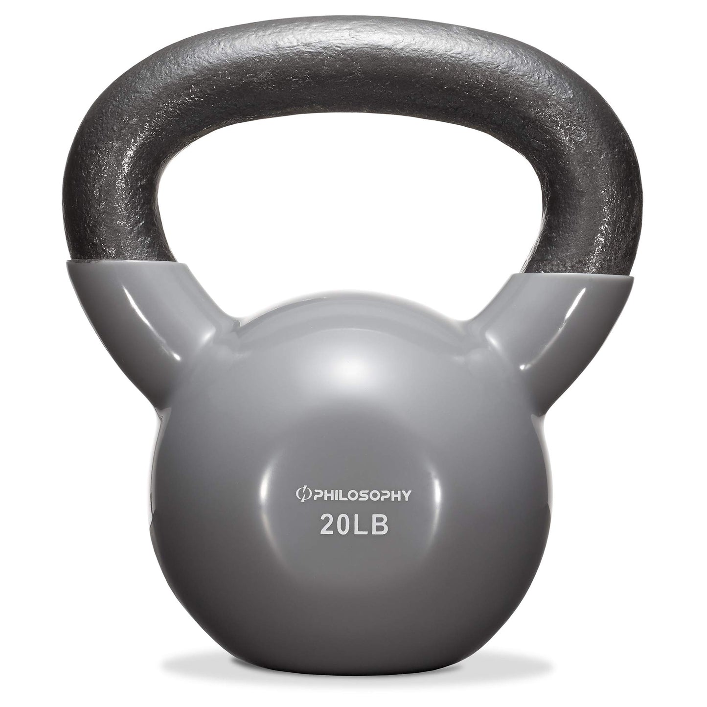 Philosophy Gym Vinyl Coated Cast Iron Kettlebell Weight 50 lbs - Black