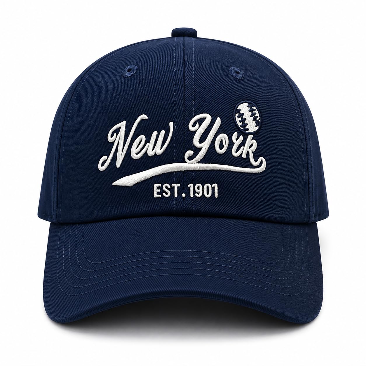 Embroidered City Cotton New York Baseball Cap, Adjustable Classic Vintage Fans Baseball Hat for Men Women