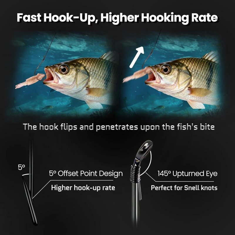 Octopus Fishing Hooks - Offset Beak Circle Hooks for Saltwater & Freshwater | 50/100/120/210 Pack for Catfish, Bass, Tuna, Walleye, Trout
