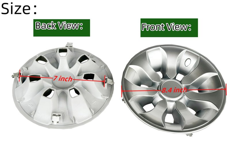 Golf Cart 8" Wheel Covers Hub Caps with 7 Spokes for EZGO Cub Car Yamaha Golf Cart (Set of 4pcs)