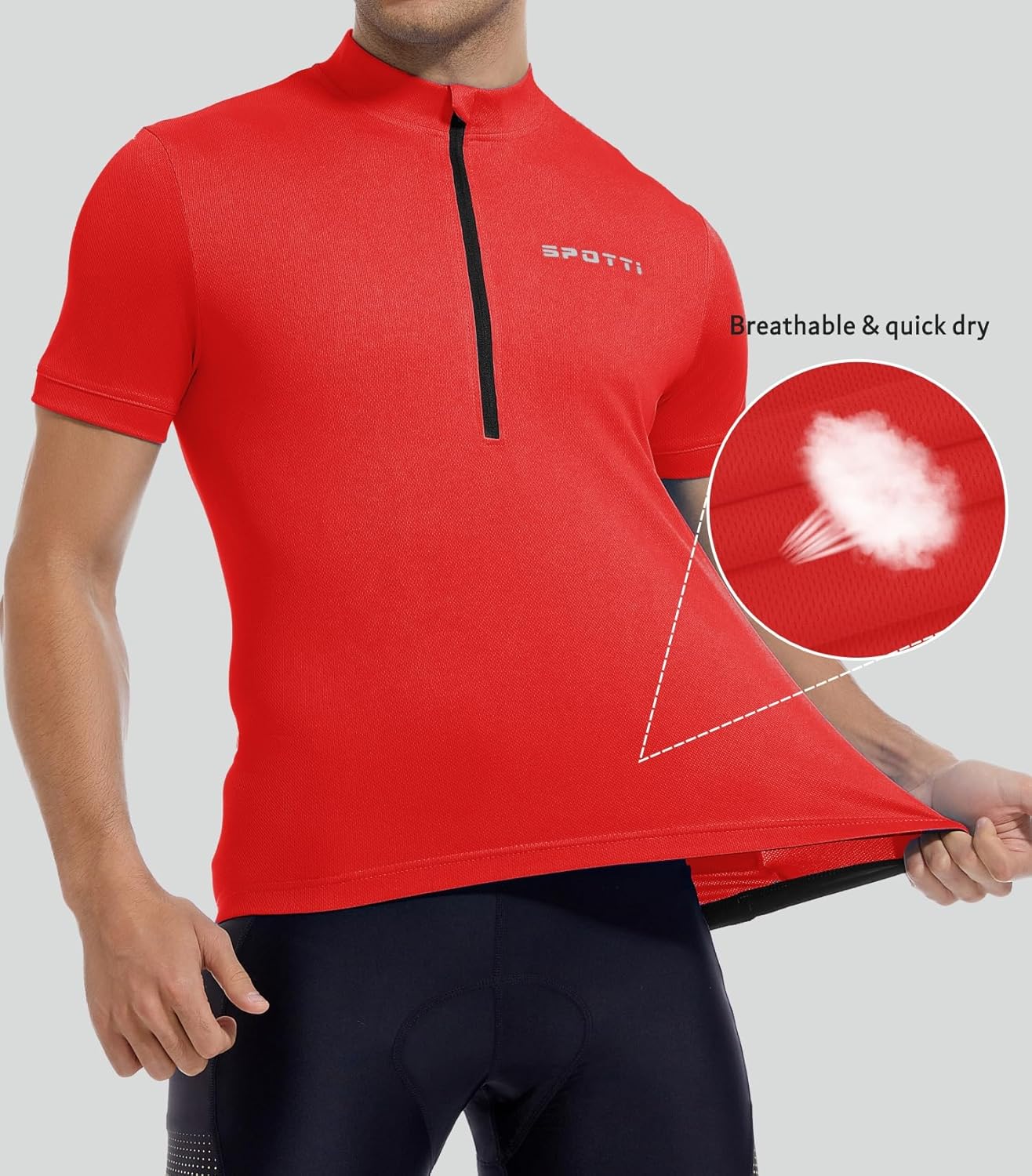 Men's Cycling Bike Jersey - Short Sleeve, Moisture-Wicking, Breathable | 3 Rear Pockets, Quick Dry