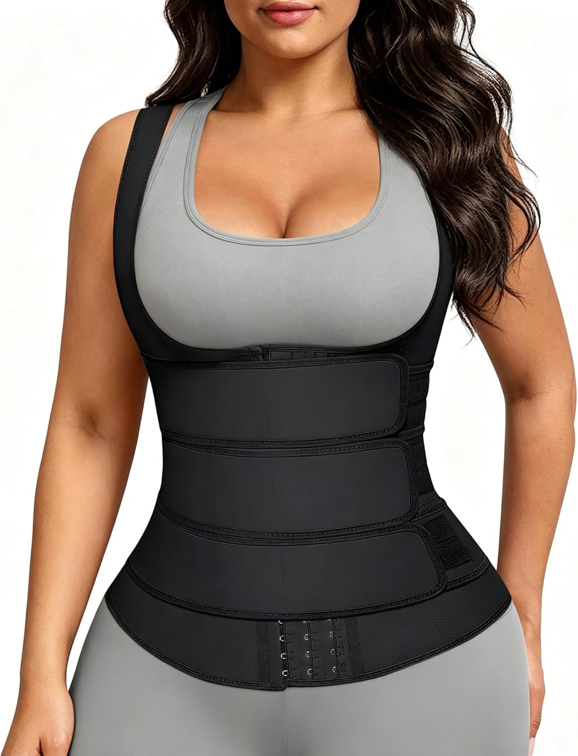 Waist Trainer for Women - Latex Waist Cincher Corset with 3 Belts & Steel Bones | Plus Size Support