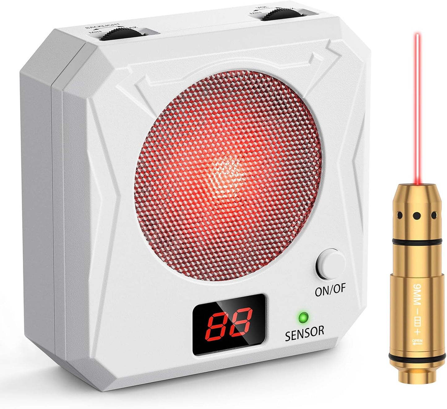 9mm Laser Training Cartridge Kit - Portable Rechargeable Electronic Targets with 5 Difficulty Levels for Dry Fire Shooting Training