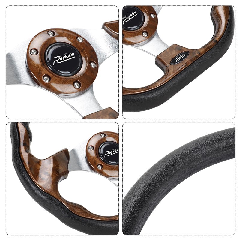 Roykaw Golf Cart Universal Steering Wheel Compatible with EZGO RXV TXT, Club Car DS Precedent Tempo, Yamaha G29 Drive Drive 2,Universal Design for Most Golf Cart