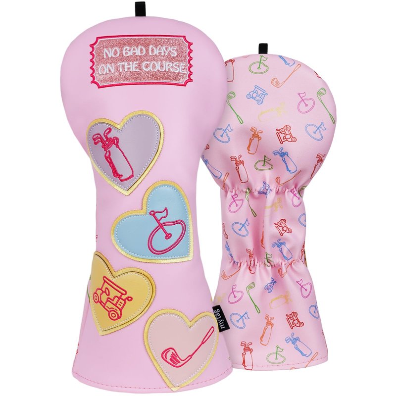 mytag Pink Driver Headcover, No Bad Days On The Course Golf Driver Head Cover for Women Girls