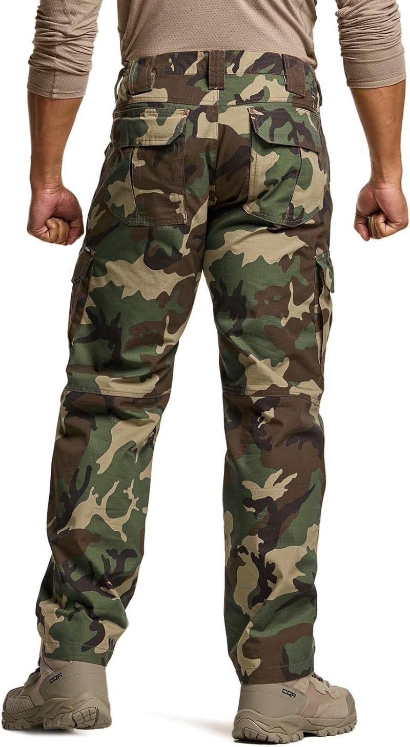 CQR Men's Tactical Pants - Water-Resistant Ripstop Cargo Design | Lightweight EDC Work & Hiking Gear